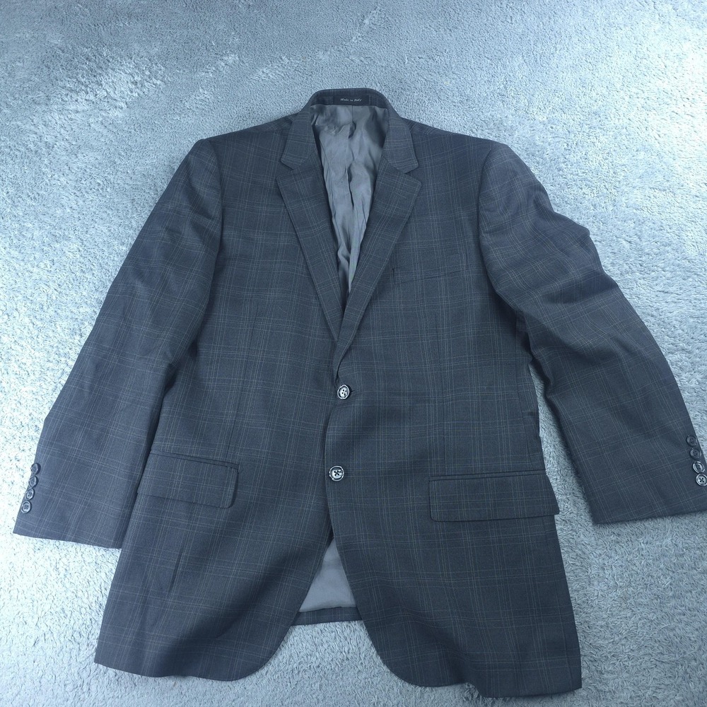 Tiglio Luxe Suit Jacket Mens 42R Gray Plaid Super 150s Wool Novello Made Italy